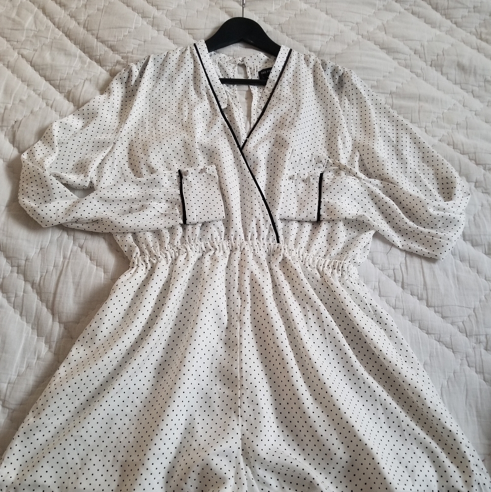 White and Polka dot romper